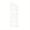 1pc   White Corner Bookcase Display Cabinet with Five Shelves, Curved Front Design, 10lb Max Weight per Shelf