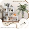 5-Tier S-Shaped Bookshelf w/Open Cubes Anti-Toppling Kits Freestanding Bookcase