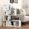 5-Tier S-Shaped Bookshelf w/Open Cubes Anti-Toppling Kits Freestanding Bookcase