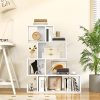 5-Tier S-Shaped Bookshelf w/Open Cubes Anti-Toppling Kits Freestanding Bookcase