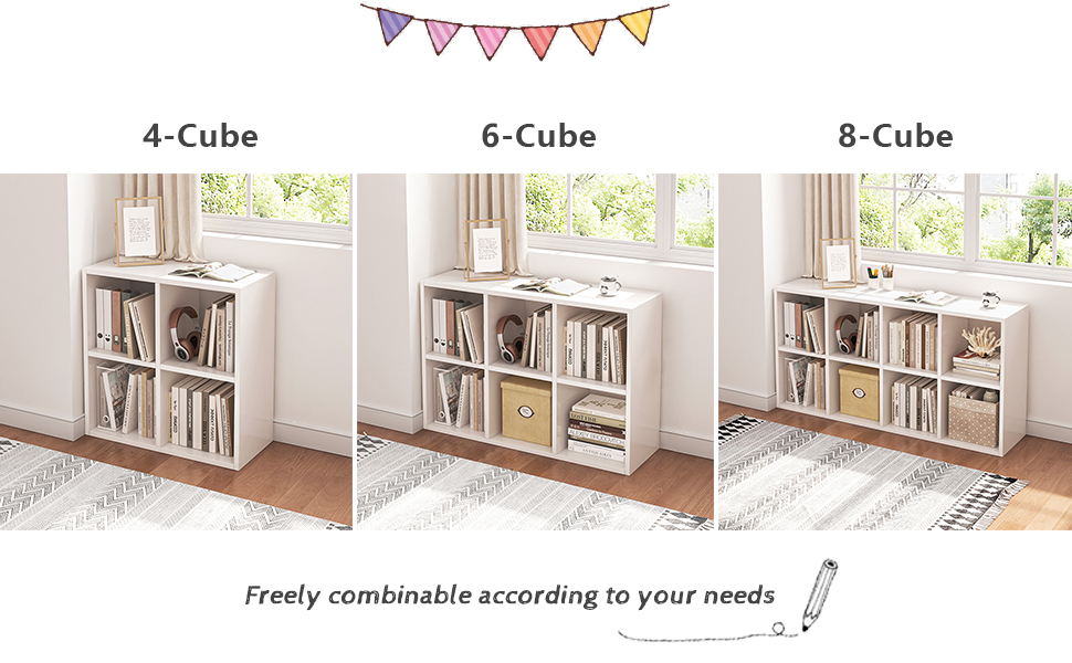 open cube book case