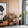 1pc 6-Tier Storage Shelf Unit, Black Plastic Modular Bookcase Organizer, Versatile Shelving Rack, For Home & Office Use