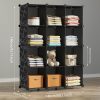 6/12-Cube Plastic Storage Organizer, DIY Modular Bookshelf, Simple Interlocking Shelving System, Space-Saving Closet For Books, Toys, Clothes, Multipurpose Use In Home & Office