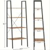 4-Tier Ladder Bookshelf, Industrial Ladder Bookcase, Plant Shelf, Storage Shelf Organizer with Metal Frame for Living Room, Home