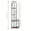 4-storey corner bookshelf stand storage shelf Modern black bookcase ladder standing shelf display shelf plant shelf,