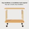 Sturdy Rolling Wooden Side Table with Smooth Wheels - No Leg Design, 2-Tier Storage for Small Spaces - Perfect as Sofa End, Couch, Nightstand or Bedside Table - Modern, Space-Saving Solution for Living Room & Bedroom