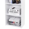 5-Tier Bookshelf Narrow Bookcase Wood Cube Storage Freestanding Open Shelf White