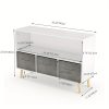 1pc Collapsible Fabric Drawer Bookcase - Stylish Book & Toy Storage Organizer - Space-Saving Design, White/Gray for Home or Kids Room