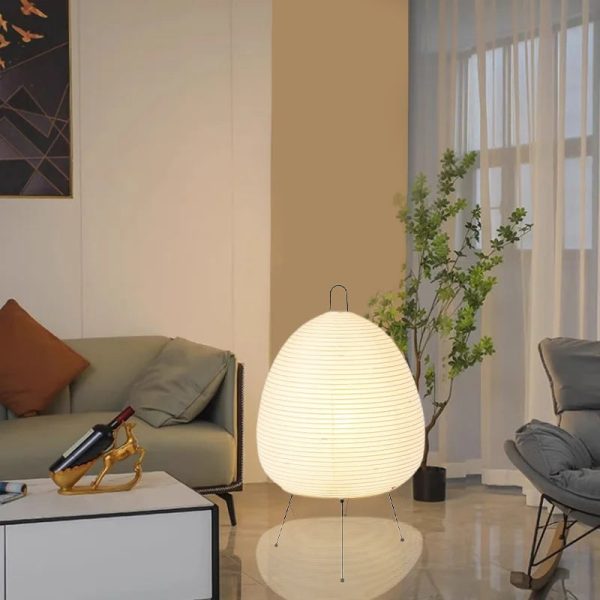 6000K Dimming Floor Lamp Noguchi Lamp Japanese Rice Paper Lamp Soft Light Bedside Lamp for Living Room Bedroom Decor