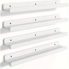 4pcs Floating Shelves, Shelves,  Wall Mounted Shelves for Home Decor and Storage, Modern Ledges for Living Room, Bedroom, Bathroom, Office Easy To Install, Convenient For Classification, Quick To Pick Up, Stable And Reliable (White/Black)23.6x4.3in