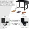 Rolling Computer Desk with 4 Smooth Wheels, Simple Style Mobile Writing Desk Home Office Study Table Movable Workstation with Metal Frame (Black, 32")