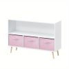 1pc Collapsible Fabric Drawer Bookcase - Stylish Book & Toy Storage Organizer - Space-Saving Design, White/Gray for Home or Kids Room