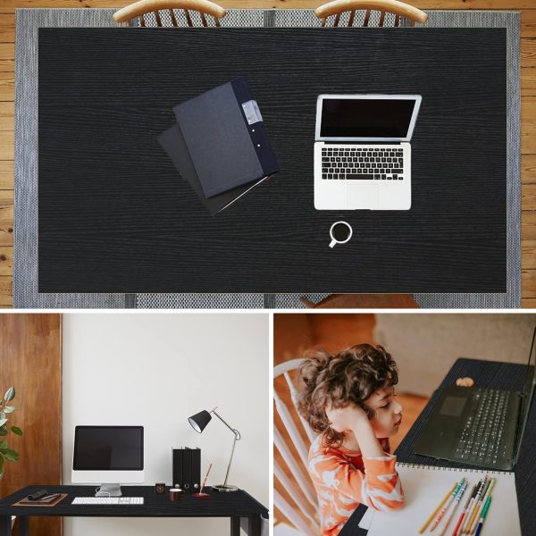 Rolling Computer Desk with 4 Smooth Wheels, Simple Style Mobile Writing Desk Home Office Study Table Movable Workstation with Metal Frame (Black, 32")