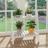 Floor Type 2-Tier Storage Rack Wooden Ladder Shelf Bookcase Foldable Multifunctional Plant Flower Display Stand Plant Stand