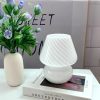 Glass Mushroom Table Lamp for Room Decor LED E14 USB AU CN EU UK US Plug Frosted / Striped 3 Colors Dimmable Vintage Night Light