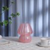 Glass Mushroom Table Lamp for Room Decor LED E14 USB AU CN EU UK US Plug Frosted / Striped 3 Colors Dimmable Vintage Night Light