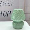 Glass Mushroom Table Lamp for Room Decor LED E14 USB AU CN EU UK US Plug Frosted / Striped 3 Colors Dimmable Vintage Night Light