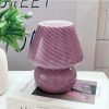 Glass Mushroom Table Lamp for Room Decor LED E14 USB AU CN EU UK US Plug Frosted / Striped 3 Colors Dimmable Vintage Night Light