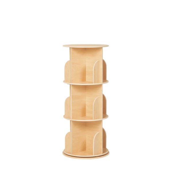 New Wooden Rotating Bookshelf Kids Montessori revolving Bookcases Storage Decoration