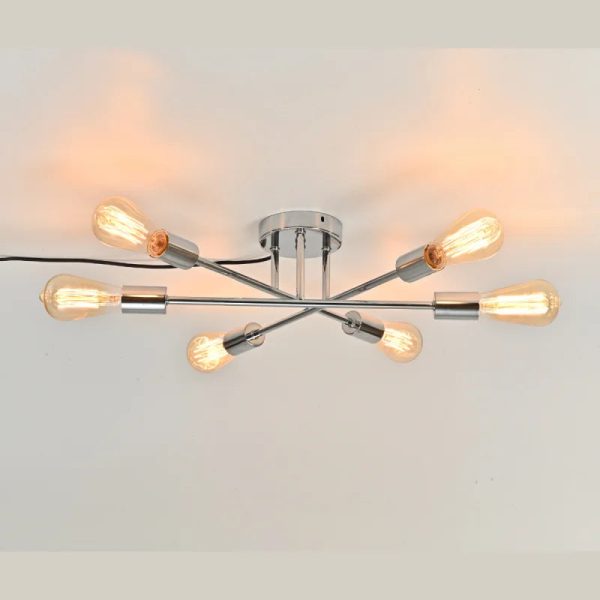 Home Lighting Ceiling Lights Fixture Semi Flush Mount Ceiling Lamps Brushed Antique Gold Lighting Home Decor Light Fixtures