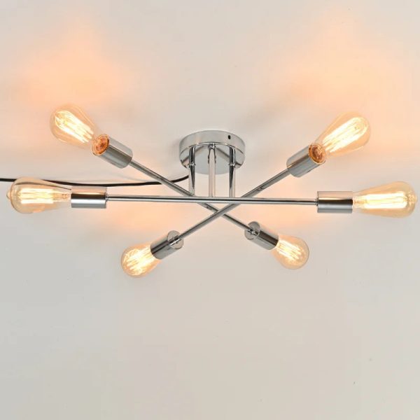 Home Lighting Ceiling Lights Fixture Semi Flush Mount Ceiling Lamps Brushed Antique Gold Lighting Home Decor Light Fixtures