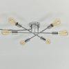 Home Lighting Ceiling Lights Fixture Semi Flush Mount Ceiling Lamps Brushed Antique Gold Lighting Home Decor Light Fixtures