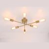 Home Lighting Ceiling Lights Fixture Semi Flush Mount Ceiling Lamps Brushed Antique Gold Lighting Home Decor Light Fixtures