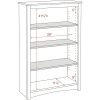 Home Office 4-Shelf Standard Bookcase 31.5 In. W X 48 In. H X 13 In. D White Bookshelf Book Living Room Furniture