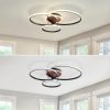 LED Ceiling Light 3-Ring Black Modern 4000K Neutral White 48W Flush Mount Modern For A Lower Ceiling No Assembly