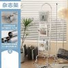 Mobile Rotating Bookcase Nordic Bookends Cabinet Cube Bookshelf Display Storage