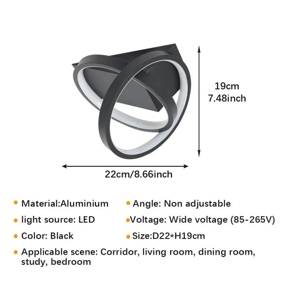 Modern LED Ceiling Light, 3-Color Adjustable, Flush Mount, Versatile for All Rooms 85V-265V