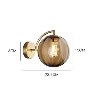 Modern Led Wall Lamp color Glass wall Light Nordic Minimalist Living Bedroom Bedside Sconce Dining Kitchen Indoor Light Fixture