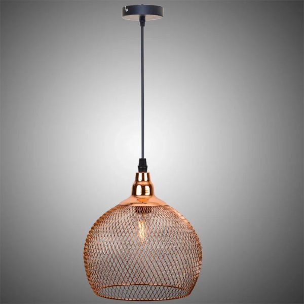 Modern Simple Light Fixture Nordic Restaurant Bar Lighting Living Room Walkway Retro Rose Gold Bird Cage Creative Chandelier