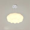 Pumpkin Style LED Ceiling Light Fixture 11/17inch Round Flush Mount Ceiling Lamp Dimmable Pumpkin Decor Chandelier