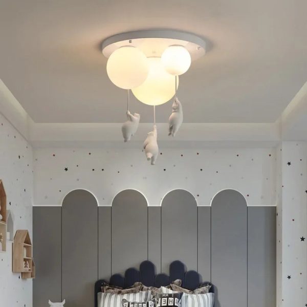 Nordic Bear Pendant Lamp Children's Room Bedroom Restaurant Kitchen Led Light Chandelier Home Decoration Lighting Fixture Modern