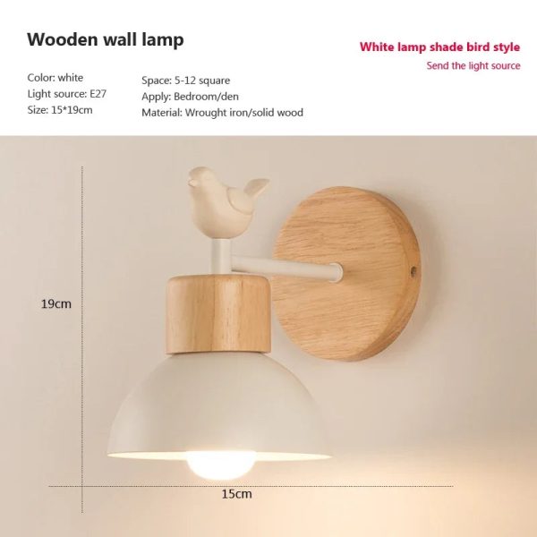 Nordic LED Wall Lamp Wood Iron Lighting Fixture Guest Room Balcony Staircase Wall Sconce Bedroom Bedside Room Decor Illumination