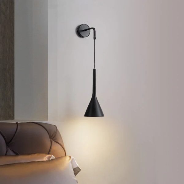 Nordic Modern LED Wall Lamp for Bedroom Home Decor Bedside Read Fixtures E27 Black Grey Stair Aisle Background Wall Lights
