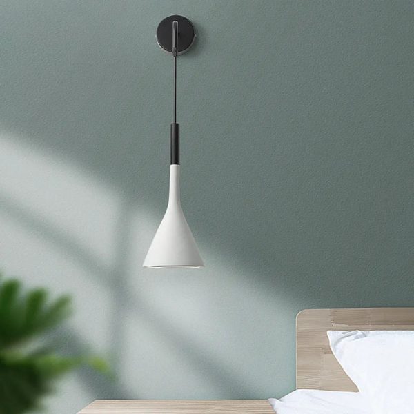 Nordic Modern LED Wall Lamp for Bedroom Home Decor Bedside Read Fixtures E27 Black Grey Stair Aisle Background Wall Lights