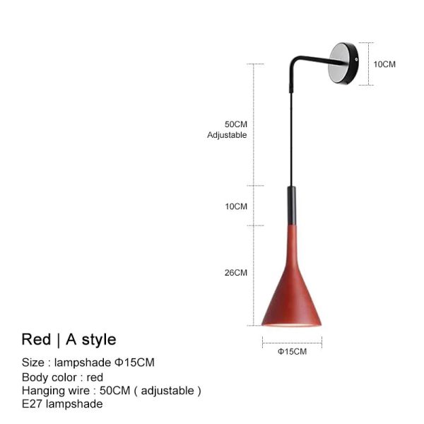 Nordic Modern LED Wall Lamp for Bedroom Home Decor Bedside Read Fixtures E27 Black Grey Stair Aisle Background Wall Lights