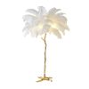 Nordic Ostrich Feather Led Floor Lamp Copper Resin Living Room Home Decor Indoor Lighting Bedroom Bedside Standing Table Light