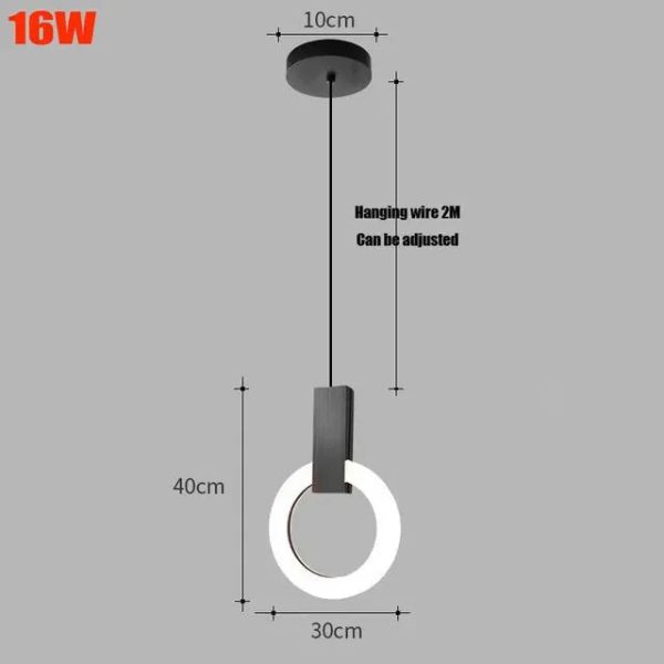 Nordic Simple LED Pendant Light Living Room Stairs Ring Chandelier Creative Dining Room Bedroom LED Ceiling Pendant Lamp