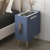 Nordic Style Bedroom Bedside Table Modern Mini Narrow Rock Surface Nightstand Self-Contained 2 Drawers Wooden Bedroom Tables