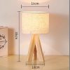 Nordic Wood Table Lamp Bedside Eye Protection Desk Lamp E27 Log Fabric Beige Lampshade LED Bedroom Study Room Decor Home Fixture