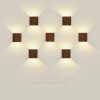 Nordic Wood Wall Lamp LED Original Wooden Walnut Square Room Decor Wall Sconce Bedroom Living Rooms Study Staircase Light Lustre