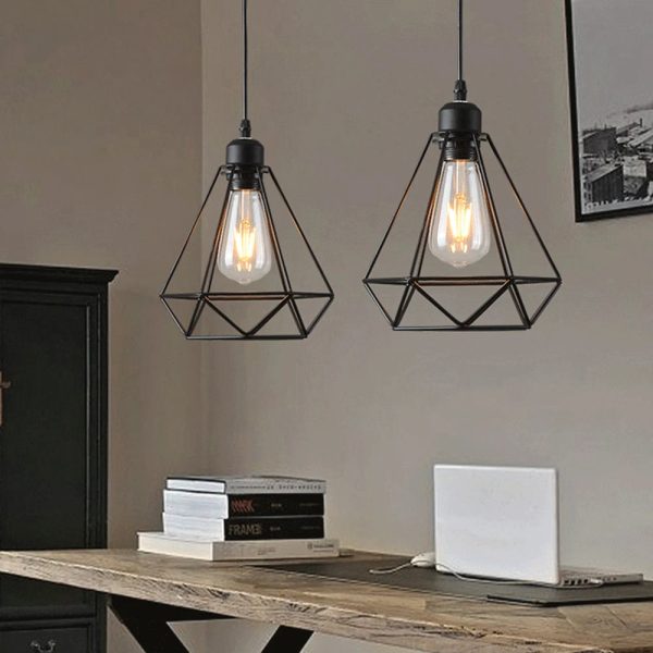 Pendant Lamp Iron Frame Ceiling Lighting For Restaurant Teahouse Chandelier Indoor Wrought Metal Modern Pendant Lights 110-220v