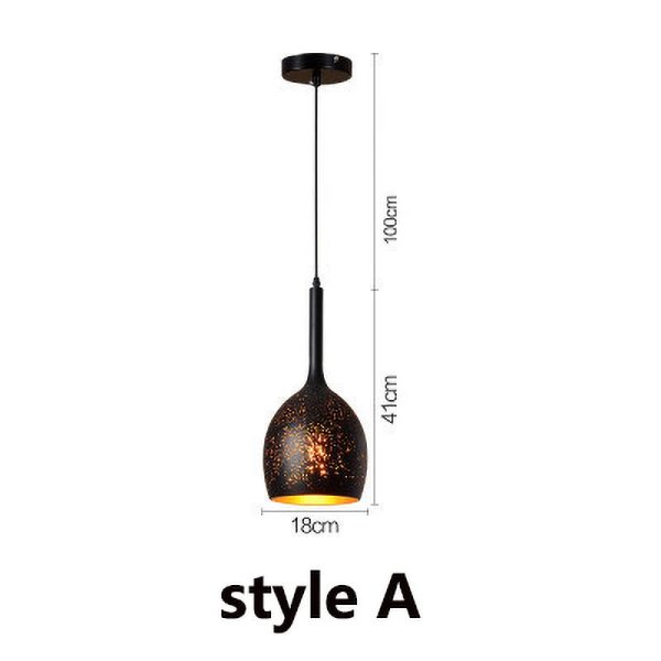 Retro Etched Lampshade Wrought Iron Chandelier Dining Island Living Room Bar Loft Industrial Style LED E27 Lighting Fixture