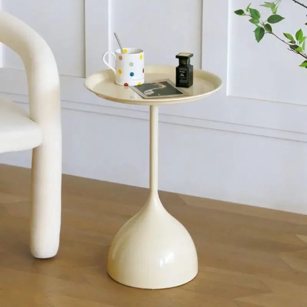 Small coffee table iron art cream style solid color coffee table living room small unit bedside good-looking coffee End Tables