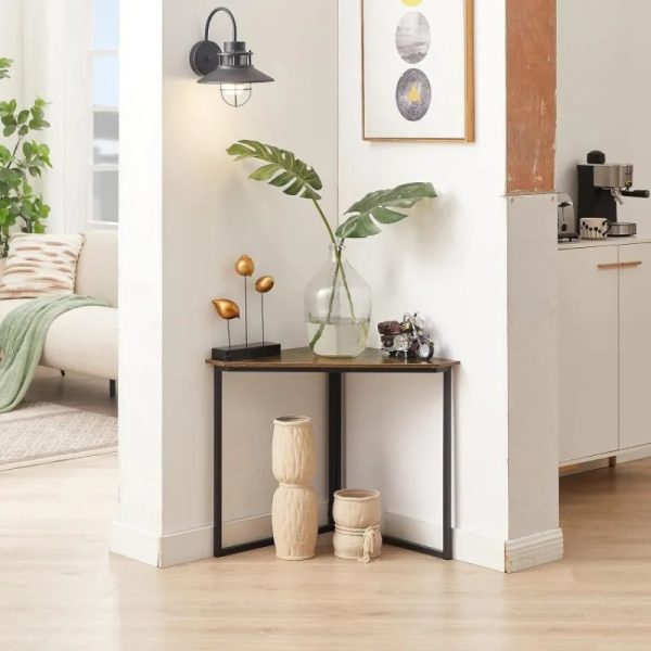 Tables for Living Room for Small Space Triangle Computer Steel Shelves with Metal Frame Corner Writing Desk