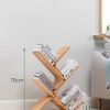 Tree Bookshelf, 8-Tier Space-Saving Corner Bookcase, Holds Books, CDs, Games, for Bedroom, Living Room, Rustic Brown