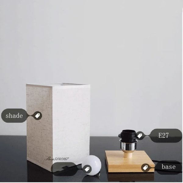 Vintage Chinese Style Wooden Table Lamp Retro Landscape Painting Desk Lamp Lights for Room Decoration Personality Beside Lamp